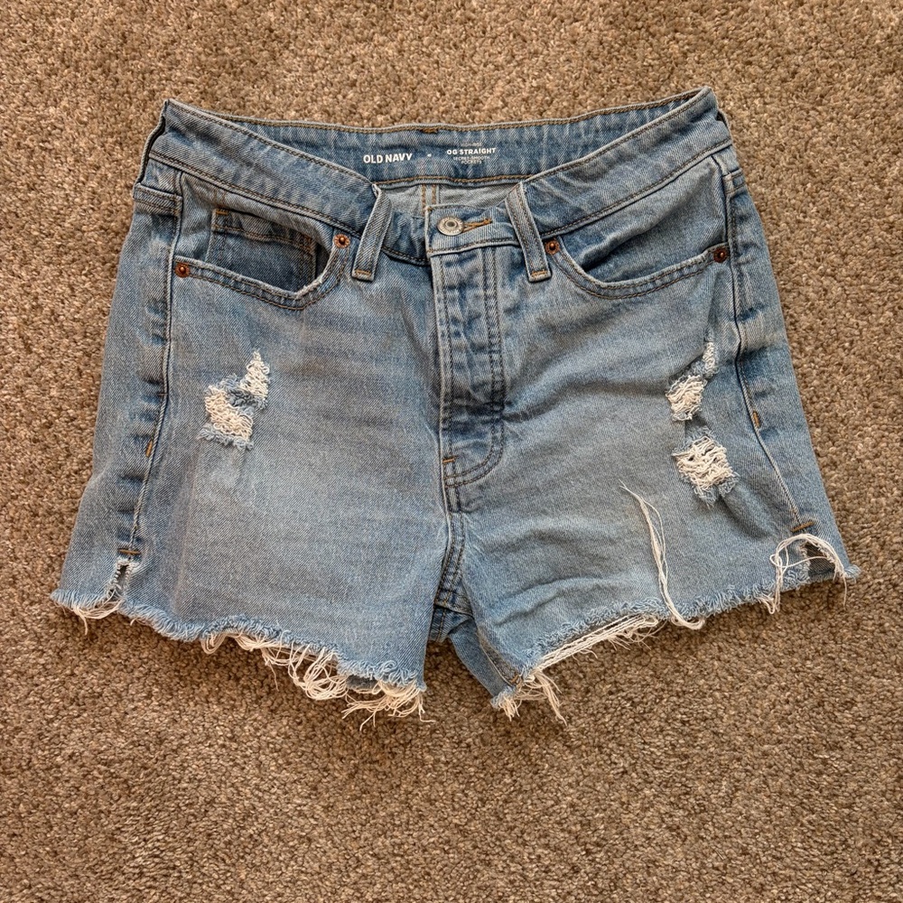 Old Navy Light Blue Distressed Jean Shorts